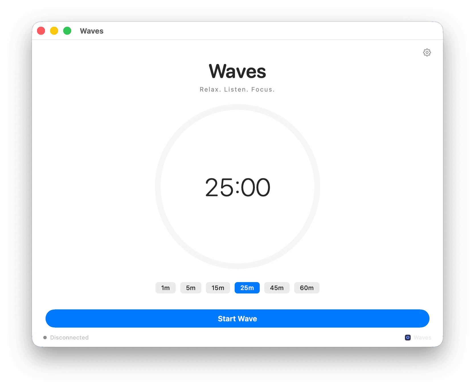 Waves mode session interface